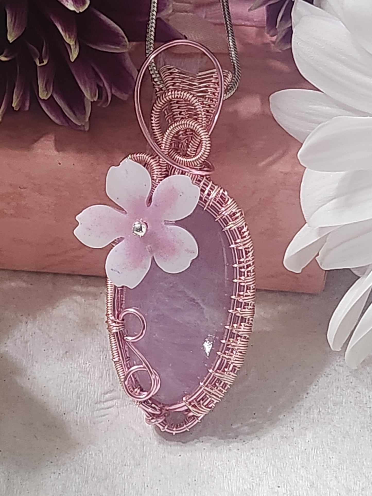 Kunzite flower Pendant