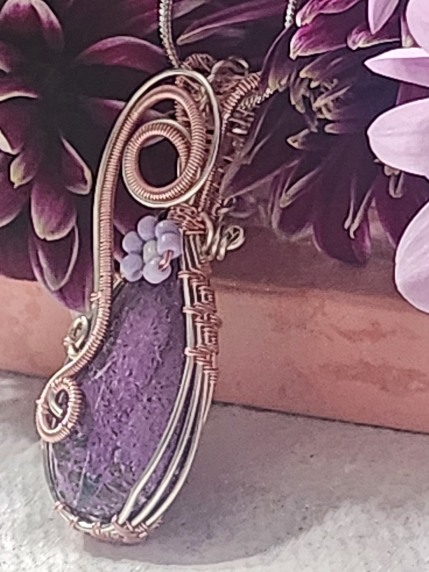 Stichtite flower Pendant