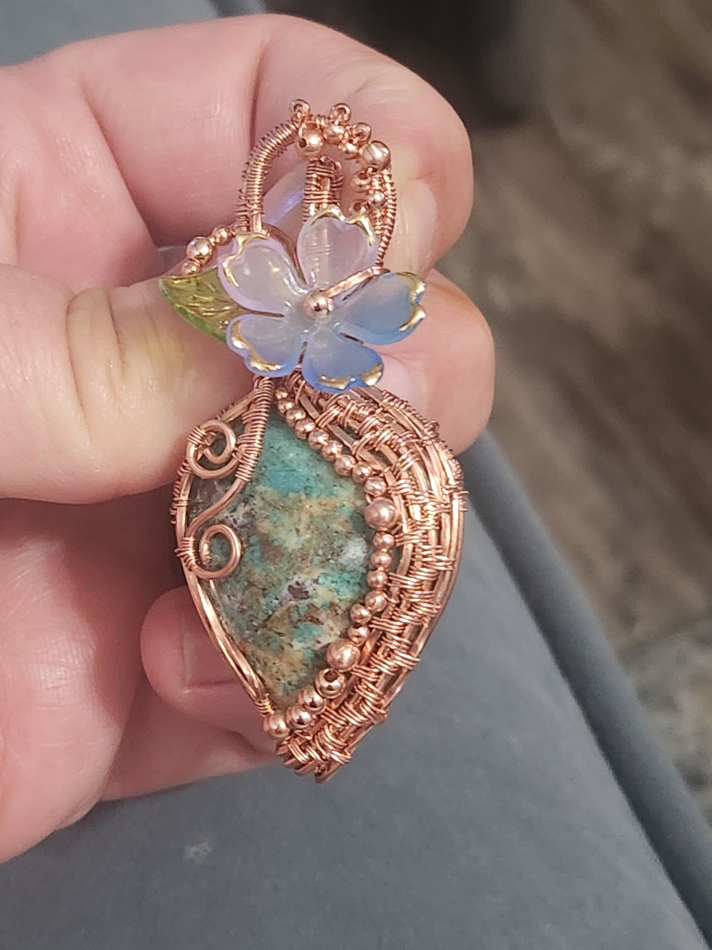 African Turquoise Copper Pendant