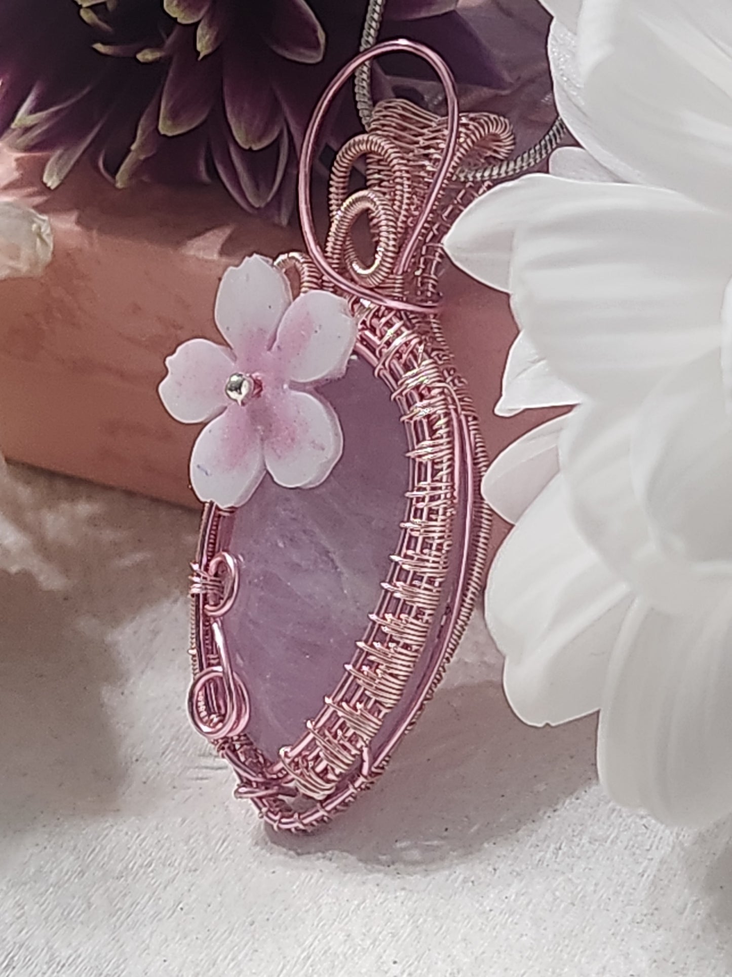 Kunzite flower Pendant
