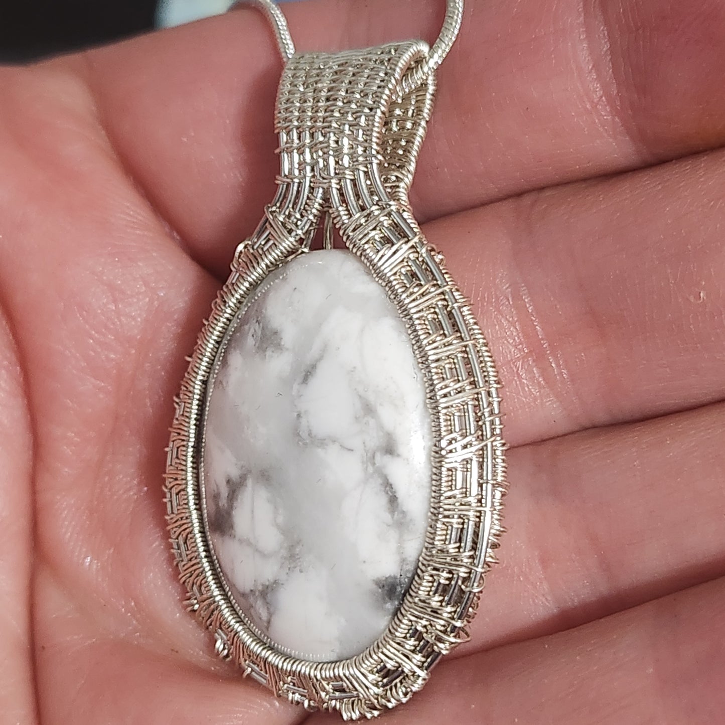 White Howlite Pendant