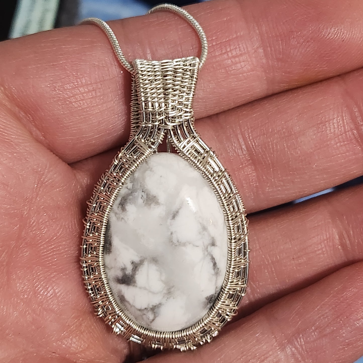 White Howlite Pendant