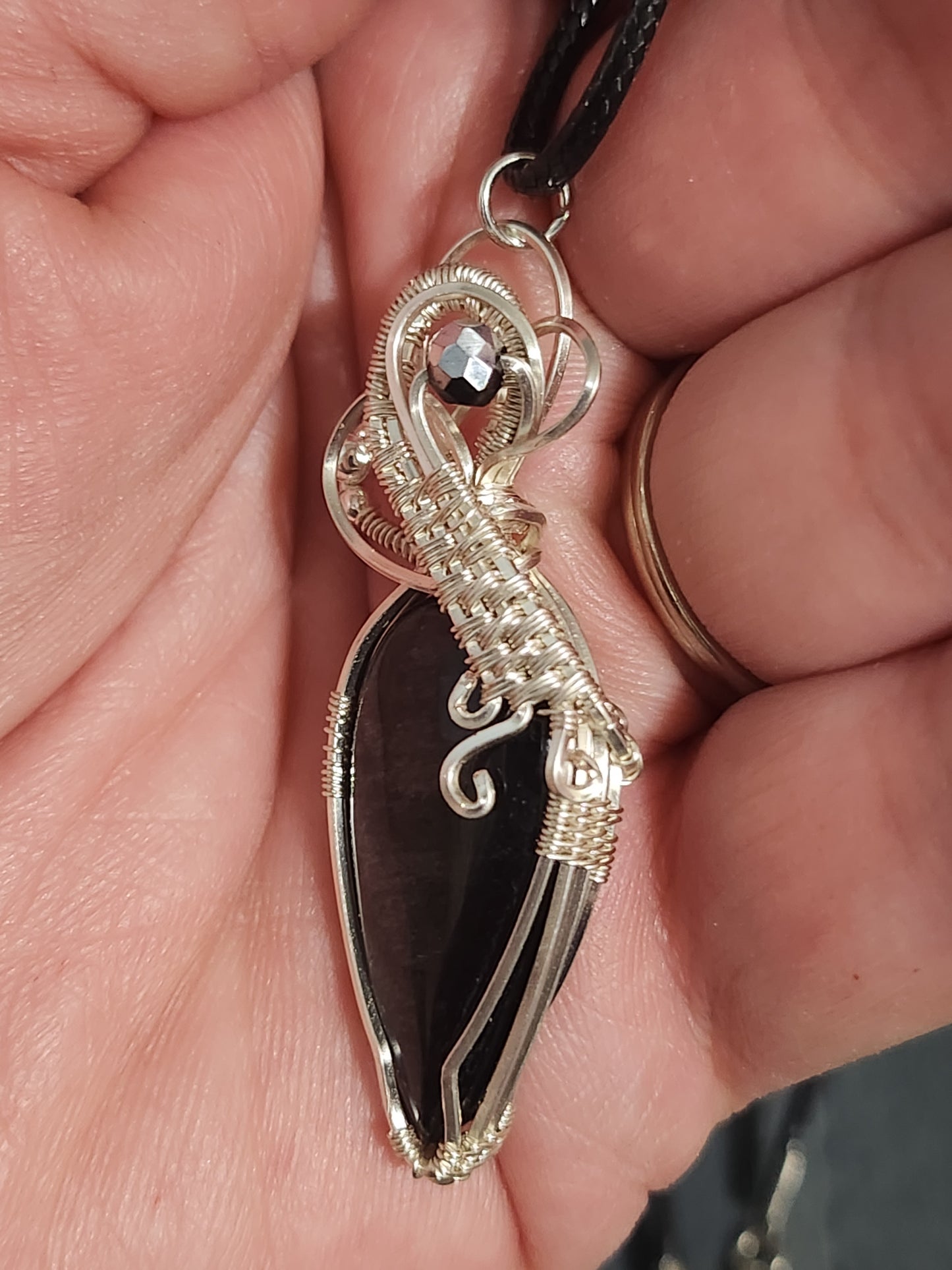 Silver Obsidian Pendant