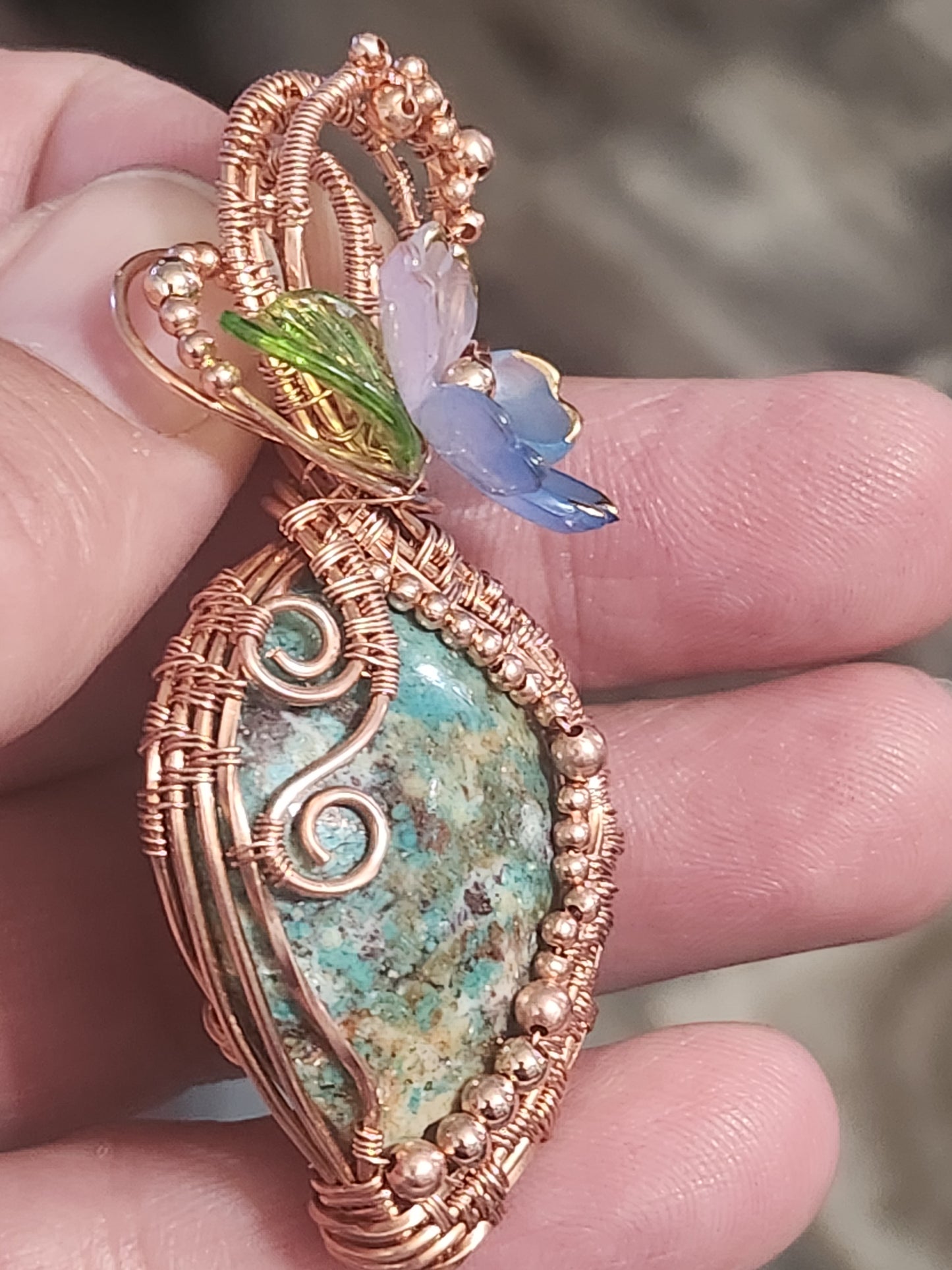 African Turquoise Copper Pendant