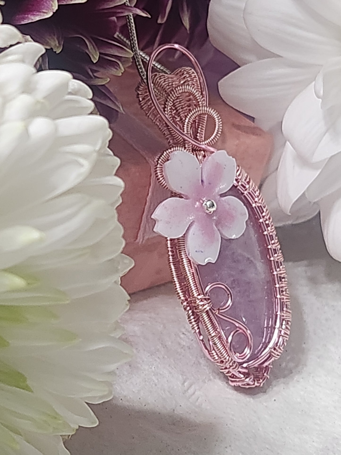 Kunzite flower Pendant