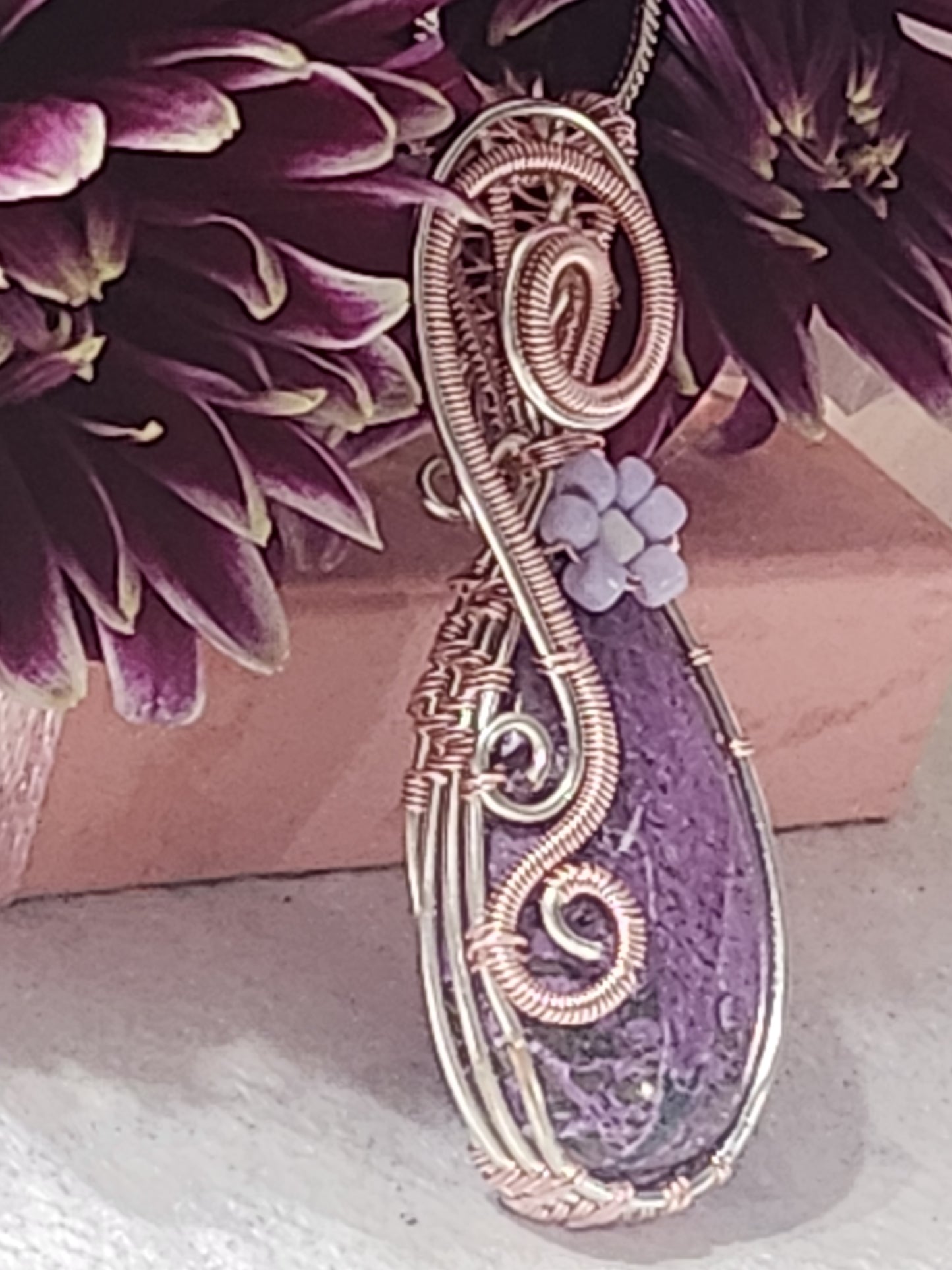 Stichtite flower Pendant