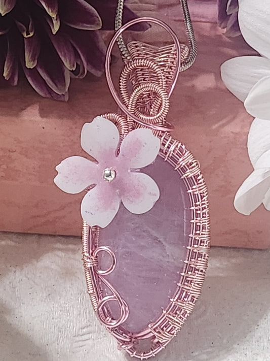 Kunzite flower Pendant