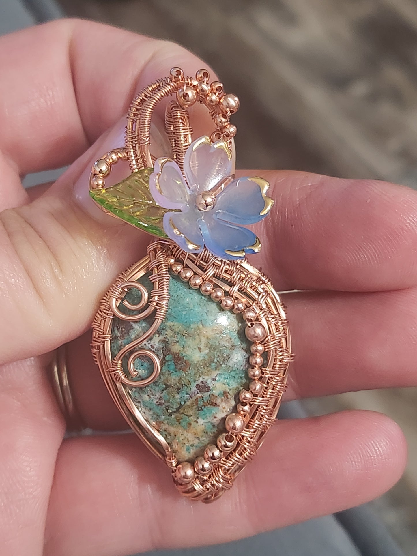 African Turquoise Copper Pendant