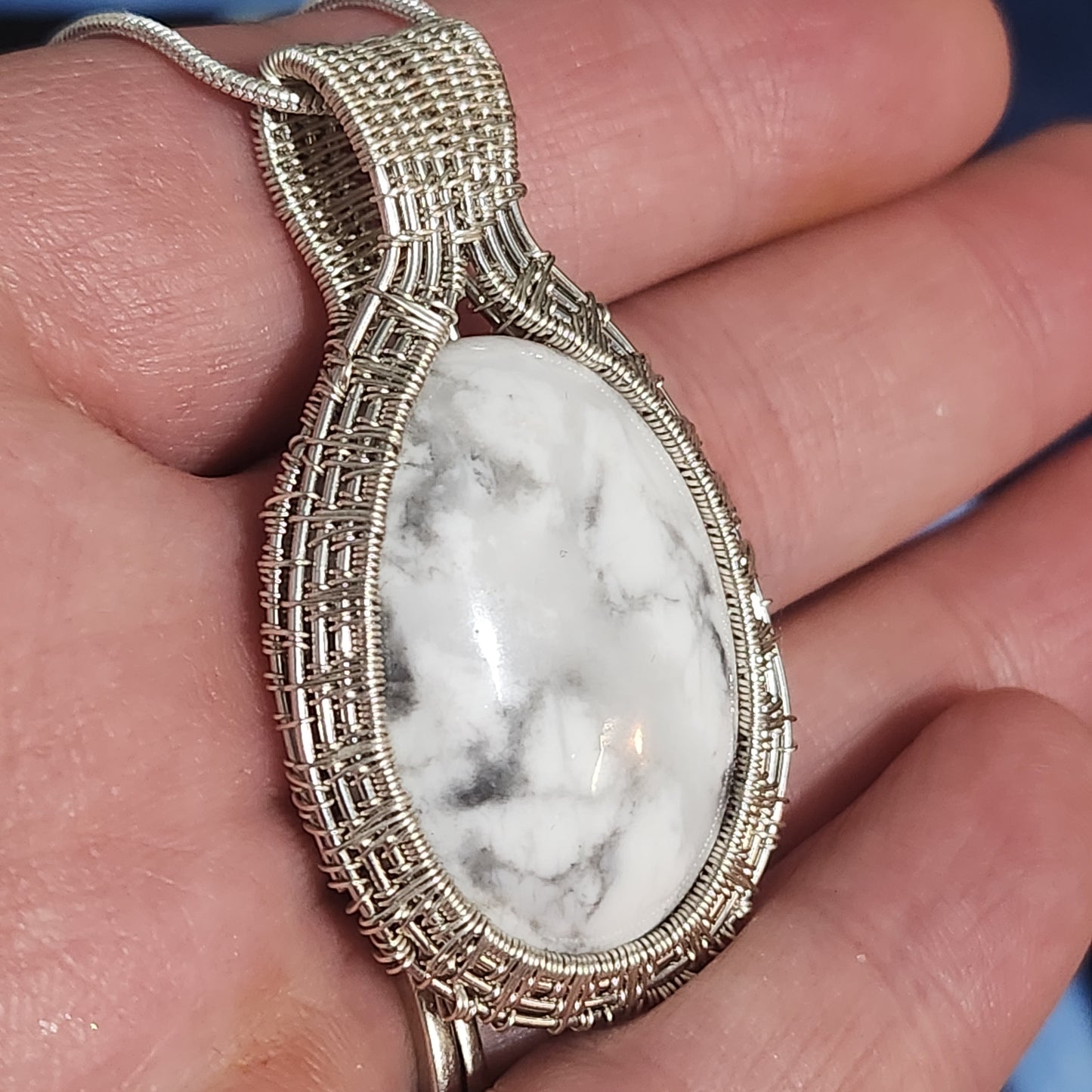 White Howlite Pendant